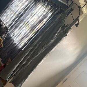 Grace Karin Olive Green Textured Maxi Dress with Button Front